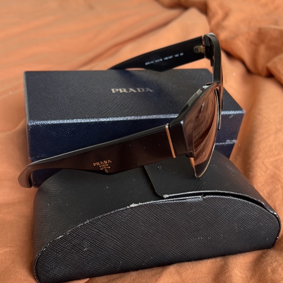 Prada Sunglasses Black/Gold AUTHENTIC USED